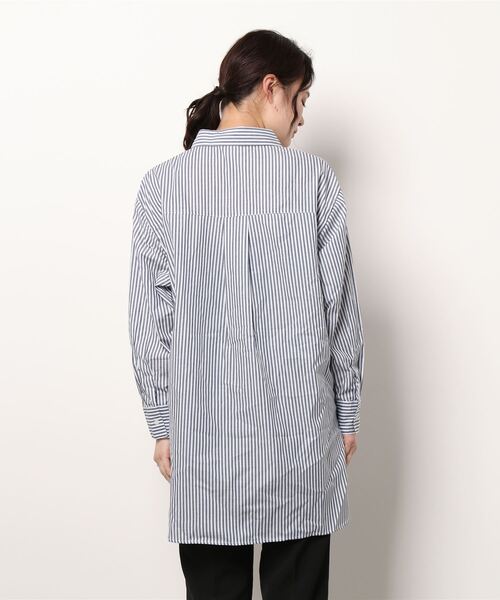 sango（sango）の「ストライプ柄ビッグシャツ（シャツ/ブラウス・レディース・ネイビー/グリーン・FREE）」の8枚目の写真