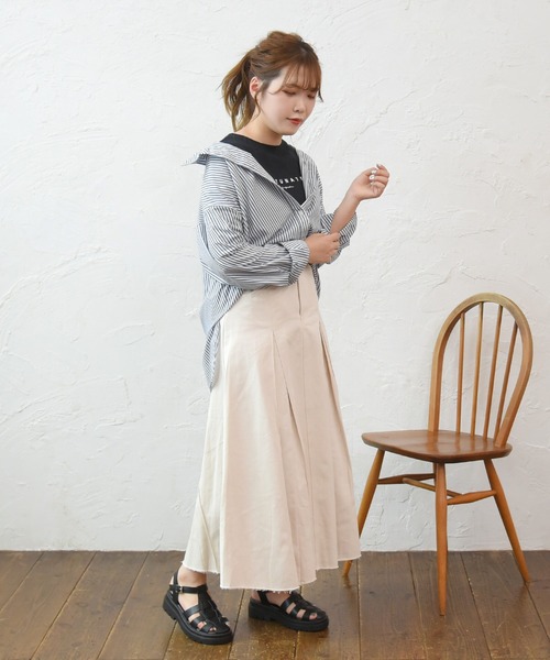 sango（sango）の「ストライプ柄ビッグシャツ（シャツ/ブラウス・レディース・ネイビー/グリーン・FREE）」の17枚目の写真