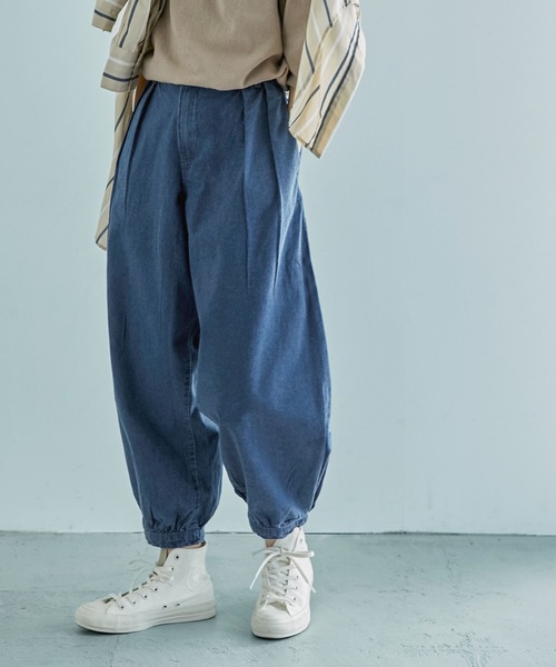 Fashion Letter（ファッションレター）の「ルーズシルエットアラジンデニムパンツ（デニムパンツ・レディース・ブルー/ワンウォッシュ・M/L/LL/3L/4L）」の4枚目の写真