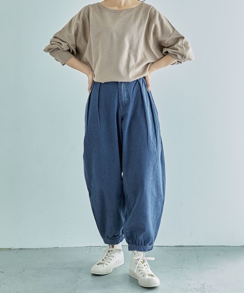 Fashion Letter（ファッションレター）の「ルーズシルエットアラジンデニムパンツ（デニムパンツ・レディース・ブルー/ワンウォッシュ・M/L/LL/3L/4L）」の8枚目の写真