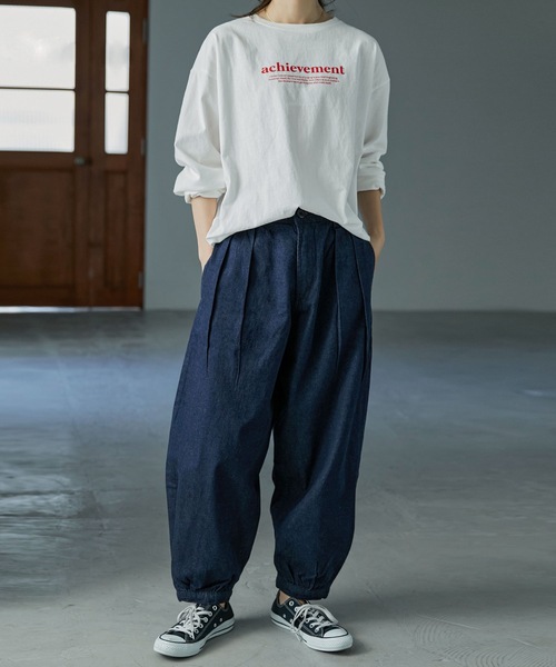 Fashion Letter（ファッションレター）の「ルーズシルエットアラジンデニムパンツ（デニムパンツ・レディース・ブルー/ワンウォッシュ・M/L/LL/3L/4L）」の13枚目の写真