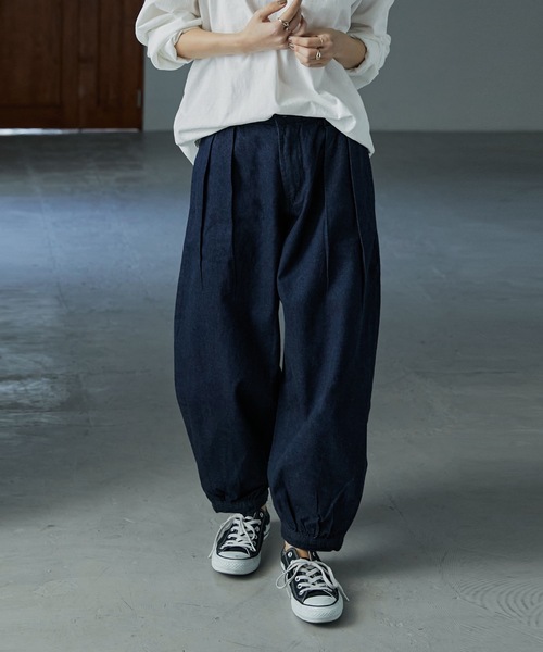 Fashion Letter（ファッションレター）の「ルーズシルエットアラジンデニムパンツ（デニムパンツ・レディース・ブルー/ワンウォッシュ・M/L/LL/3L/4L）」の9枚目の写真