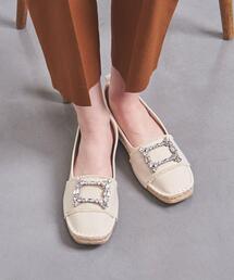 A*M様 美品! ユナイテッドアローズ ビジュー エスパドリーユ スリッポン 3 UNITED ARROWS(ユナイテッドアローズ)の「<UNITED ARROWS
