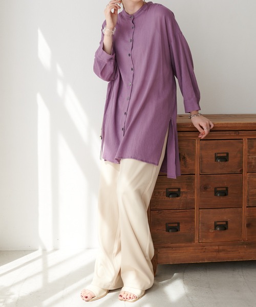 DISCOAT（ディスコート）の「【WEB限定】2タックワイドパンツ（スラックス・レディース・ブラック/ベージュ/ライトベージュ/イエロー/ブルー/グレイッシュベージュ/ブラウン・SMALL/MEDIUM/LARGE）」の14枚目の写真