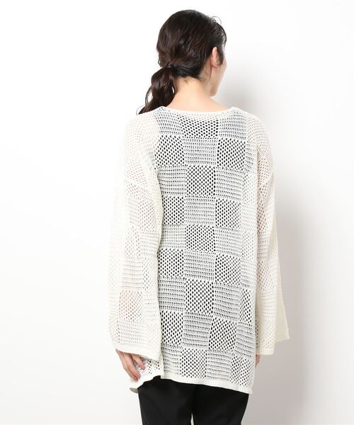 ＪＵＧＬＡＮＳ（ユグランス）の「☆ 麻タッチメッシュ編みニットプルオーバー　30484E133（Tシャツ/カットソー・レディース・ブラック/テラコッタ/オフホワイト・FREE）」の5枚目の写真