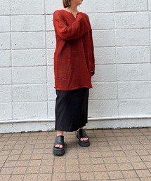 ☆ 麻タッチメッシュ編みニットプルオーバー　30484E133