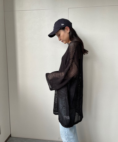 ＪＵＧＬＡＮＳ（ユグランス）の「☆ 麻タッチメッシュ編みニットプルオーバー　30484E133（Tシャツ/カットソー・レディース・ブラック/テラコッタ/オフホワイト・FREE）」の11枚目の写真