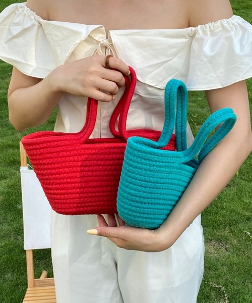 Opinion korean town(オピニオン コリアン タウン)の「Fabric mini tote bag(ハンドバッグ・レディース・ブルー/レッド/イエロー/パープル・FREE)」の21枚目の写真