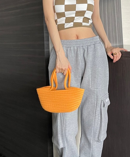 Opinion korean town(オピニオン コリアン タウン)の「Fabric mini tote bag(ハンドバッグ・レディース・ブルー/レッド/イエロー/パープル・FREE)」の8枚目の写真