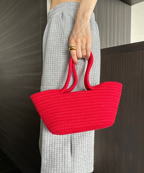 Opinion korean town(オピニオン コリアン タウン)の「Fabric mini tote bag(ハンドバッグ・レディース・ブルー/レッド/イエロー/パープル・FREE)」の12枚目の写真