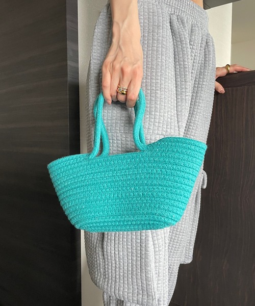Opinion korean town(オピニオン コリアン タウン)の「Fabric mini tote bag(ハンドバッグ・レディース・ブルー/レッド/イエロー/パープル・FREE)」の13枚目の写真