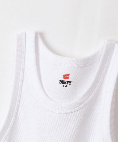 HANES（ヘインズ）の「【Hanes/ヘインズ】メンズ ビーフィー リブタンクトップ（タンクトップ・メンズ・ホワイト/ブラック/ネイビー/ヘザーグレー・MEDIUM/LARGE/X-LARGE）」の19枚目の写真