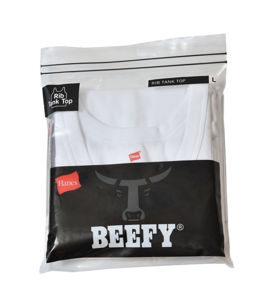 HANES（ヘインズ）の「【Hanes/ヘインズ】メンズ ビーフィー リブタンクトップ（タンクトップ・メンズ・ホワイト/ブラック/ネイビー/ヘザーグレー・MEDIUM/LARGE/X-LARGE）」の10枚目の写真