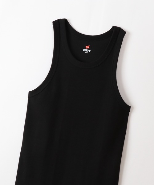 HANES（ヘインズ）の「【Hanes/ヘインズ】メンズ ビーフィー リブタンクトップ（タンクトップ・メンズ・ホワイト/ブラック/ネイビー/ヘザーグレー・MEDIUM/LARGE/X-LARGE）」の17枚目の写真
