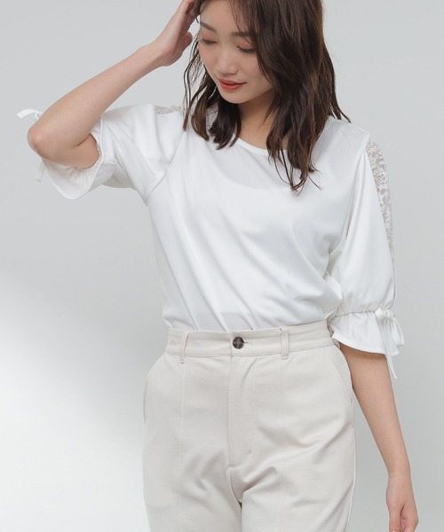 Honeys（ハニーズ）の「袖レーストップス（Tシャツ/カットソー）」 - WEAR