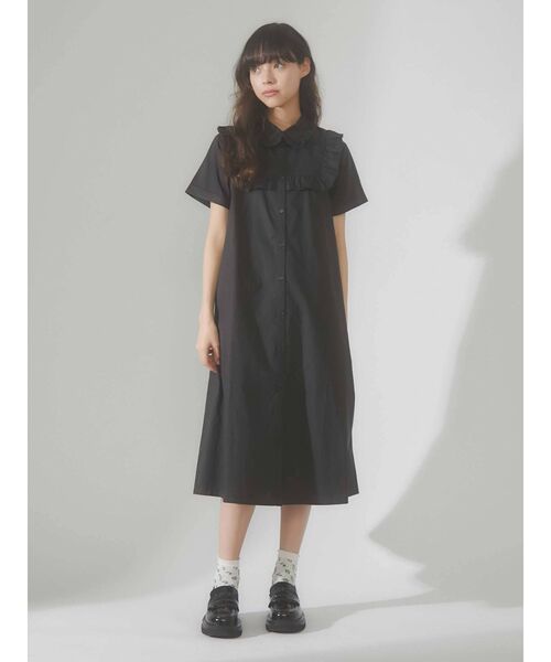 merry jenny（メリージェニー）の「フリルシャツテントワンピース（ワンピース・レディース・オフホワイト/ブラック/ライトブルー・FREE）」の12枚目の写真