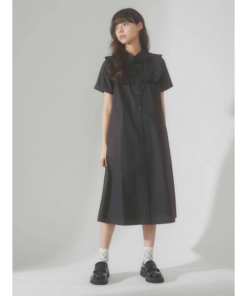 merry jenny（メリージェニー）の「フリルシャツテントワンピース（ワンピース・レディース・オフホワイト/ブラック/ライトブルー・FREE）」の13枚目の写真