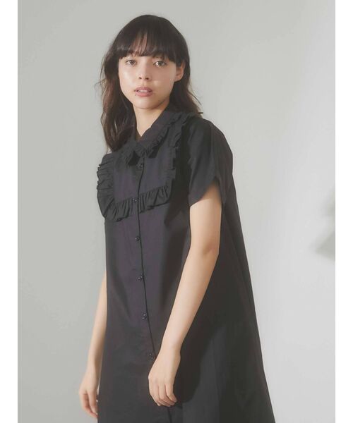 merry jenny（メリージェニー）の「フリルシャツテントワンピース（ワンピース・レディース・オフホワイト/ブラック/ライトブルー・FREE）」の14枚目の写真