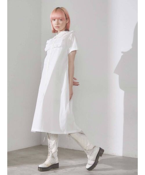 merry jenny（メリージェニー）の「フリルシャツテントワンピース（ワンピース・レディース・オフホワイト/ブラック/ライトブルー・FREE）」の16枚目の写真