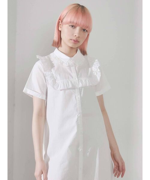 merry jenny（メリージェニー）の「フリルシャツテントワンピース（ワンピース・レディース・オフホワイト/ブラック/ライトブルー・FREE）」の18枚目の写真