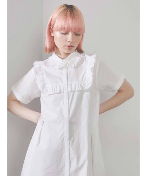 merry jenny（メリージェニー）の「フリルシャツテントワンピース（ワンピース・レディース・オフホワイト/ブラック/ライトブルー・FREE）」の20枚目の写真