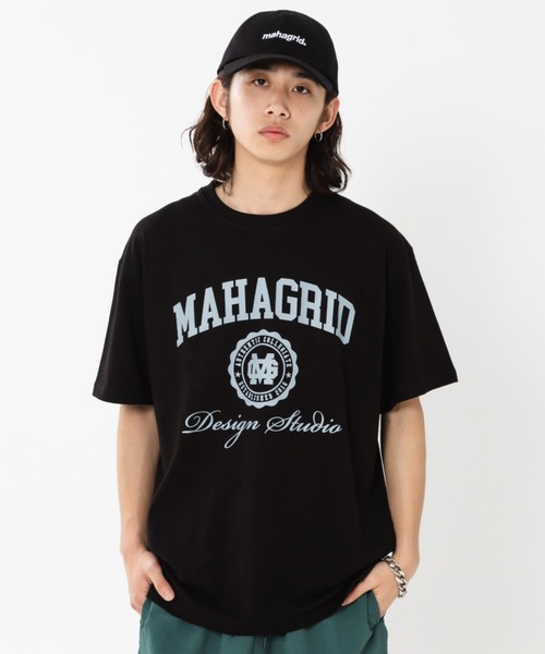 MAHAGRID（マハグリッド）の「『mahagrid/マハグリッド』AUTHENTIC LOGO TEE/オーセンティック カレッジロゴ Tシャツ 半袖 カットソー（Tシャツ/カットソー・メンズ・ホワイト/ブラック/ネイビー/アイボリー・M/L/S/XL）」の3枚目の写真