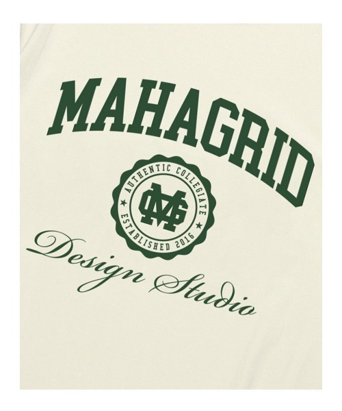 MAHAGRID（マハグリッド）の「『mahagrid/マハグリッド』AUTHENTIC LOGO TEE/オーセンティック カレッジロゴ Tシャツ 半袖 カットソー（Tシャツ/カットソー・メンズ・ホワイト/ブラック/ネイビー/アイボリー・M/L/S/XL）」の13枚目の写真