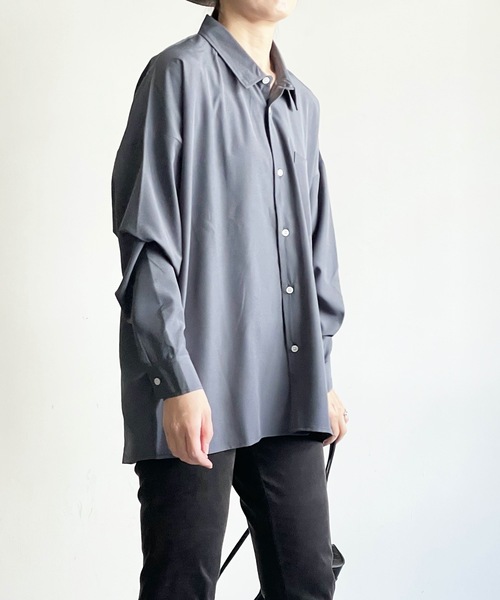 THE TWENTYSEVEN(ザ トゥエンティーセブン)の「The TWENTYSEVEN:PE STRETCH DROP SHOULDER SHIRTS L/S ポリストレッチドロップショルダーシャツロングスリーブ(シャツ/ブラウス・レディース・ホワイト/チャコールグレー/イエロー/グリーン・L/M/XL)」の13枚目の写真