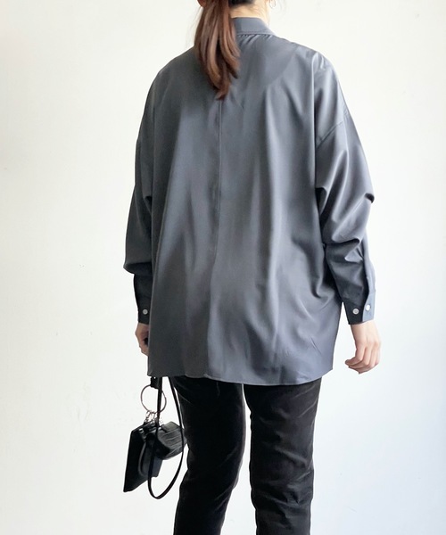 THE TWENTYSEVEN(ザ トゥエンティーセブン)の「The TWENTYSEVEN:PE STRETCH DROP SHOULDER SHIRTS L/S ポリストレッチドロップショルダーシャツロングスリーブ(シャツ/ブラウス・レディース・ホワイト/チャコールグレー/イエロー/グリーン・L/M/XL)」の14枚目の写真