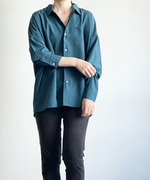 THE TWENTYSEVEN(ザ トゥエンティーセブン)の「The TWENTYSEVEN:PE STRETCH DROP SHOULDER SHIRTS L/S ポリストレッチドロップショルダーシャツロングスリーブ(シャツ/ブラウス・レディース・ホワイト/チャコールグレー/イエロー/グリーン・L/M/XL)」の15枚目の写真
