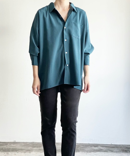 THE TWENTYSEVEN(ザ トゥエンティーセブン)の「The TWENTYSEVEN:PE STRETCH DROP SHOULDER SHIRTS L/S ポリストレッチドロップショルダーシャツロングスリーブ(シャツ/ブラウス・レディース・ホワイト/チャコールグレー/イエロー/グリーン・L/M/XL)」の16枚目の写真