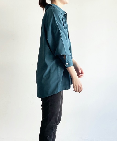THE TWENTYSEVEN(ザ トゥエンティーセブン)の「The TWENTYSEVEN:PE STRETCH DROP SHOULDER SHIRTS L/S ポリストレッチドロップショルダーシャツロングスリーブ(シャツ/ブラウス・レディース・ホワイト/チャコールグレー/イエロー/グリーン・L/M/XL)」の17枚目の写真