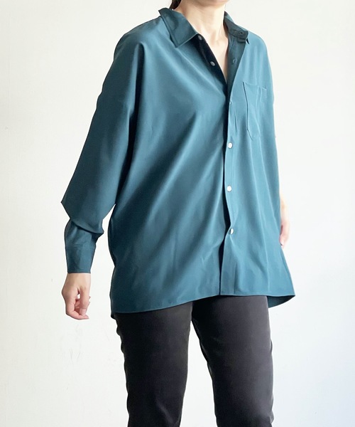 THE TWENTYSEVEN(ザ トゥエンティーセブン)の「The TWENTYSEVEN:PE STRETCH DROP SHOULDER SHIRTS L/S ポリストレッチドロップショルダーシャツロングスリーブ(シャツ/ブラウス・レディース・ホワイト/チャコールグレー/イエロー/グリーン・L/M/XL)」の20枚目の写真