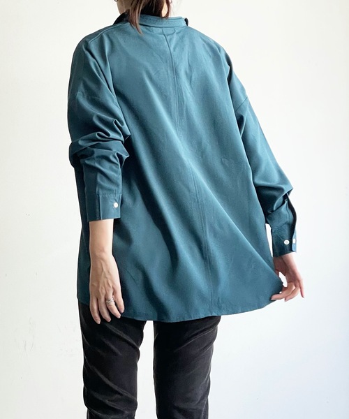 THE TWENTYSEVEN(ザ トゥエンティーセブン)の「The TWENTYSEVEN:PE STRETCH DROP SHOULDER SHIRTS L/S ポリストレッチドロップショルダーシャツロングスリーブ(シャツ/ブラウス・レディース・ホワイト/チャコールグレー/イエロー/グリーン・L/M/XL)」の21枚目の写真