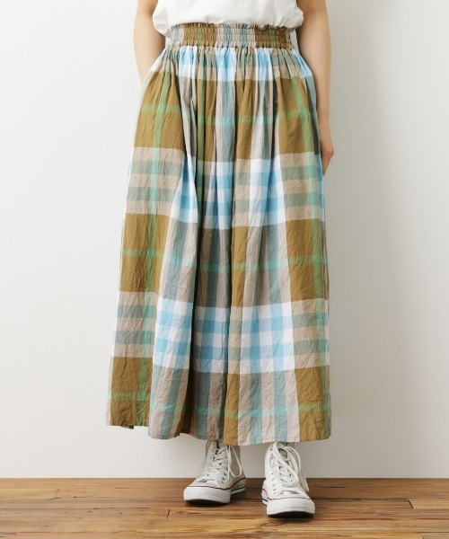 RODEO CROWNS WIDE BOWL（ロデオクラウンズワイドボウル）の「BIG CHECKマキシスカート（スカート・レディース・イエロー系その他/ブラウン系その他/グリーン系その他・FREE）」の2枚目の写真