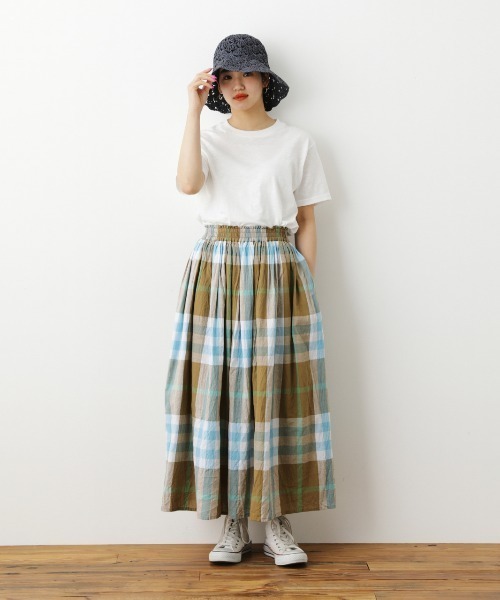RODEO CROWNS WIDE BOWL（ロデオクラウンズワイドボウル）の「BIG CHECKマキシスカート（スカート・レディース・イエロー系その他/ブラウン系その他/グリーン系その他・FREE）」の4枚目の写真