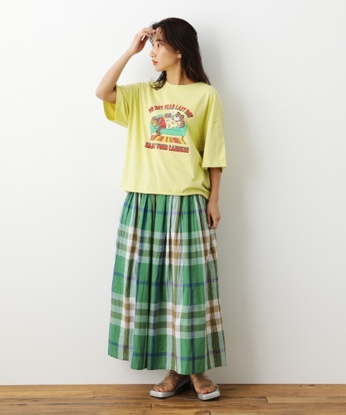 RODEO CROWNS WIDE BOWL（ロデオクラウンズワイドボウル）の「BIG CHECKマキシスカート（スカート・レディース・イエロー系その他/ブラウン系その他/グリーン系その他・FREE）」の7枚目の写真
