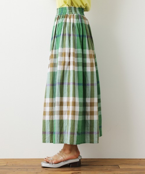 RODEO CROWNS WIDE BOWL（ロデオクラウンズワイドボウル）の「BIG CHECKマキシスカート（スカート・レディース・イエロー系その他/ブラウン系その他/グリーン系その他・FREE）」の6枚目の写真