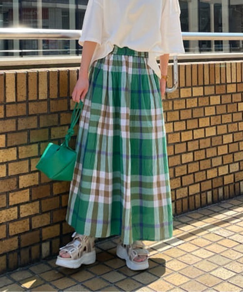 RODEO CROWNS WIDE BOWL（ロデオクラウンズワイドボウル）の「BIG CHECKマキシスカート（スカート・レディース・イエロー系その他/ブラウン系その他/グリーン系その他・FREE）」の18枚目の写真