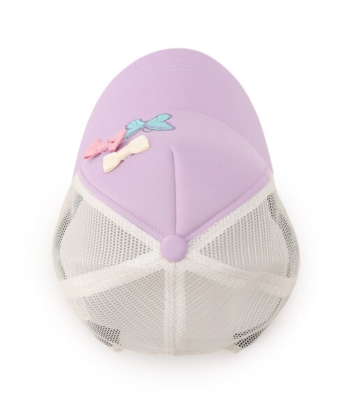 SHOO・LA・RUE(シューラルー)の「◆蝶プリントリボンメッシュCAP(キャップ・キッズ・ピンク系/ライトパープル・99)」の6枚目の写真