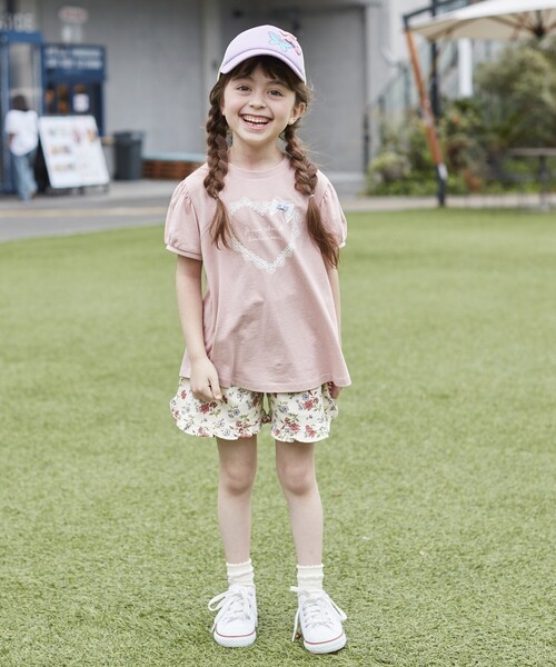 SHOO・LA・RUE(シューラルー)の「◆蝶プリントリボンメッシュCAP(キャップ・キッズ・ピンク系/ライトパープル・99)」の11枚目の写真