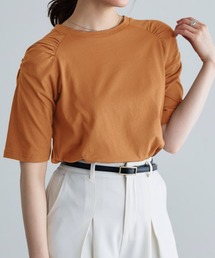 Steady 8月号掲載アイテム 汗ジミ防止シャーリングデザインTシャツ