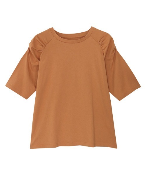 Pierrot(ピエロ)の「Steady 8月号掲載アイテム 汗ジミ防止シャーリングデザインTシャツ(Tシャツ/カットソー・レディース・オレンジ/チャコール/モカ/グレイッシュベージュ/グリーン系その他・L/M)」の20枚目の写真