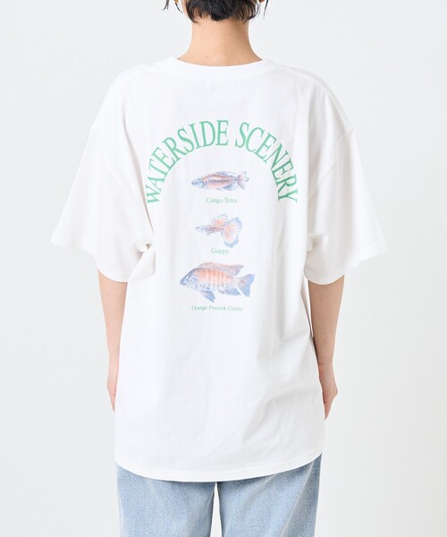 FREAK'S STORE（フリークスストア）の「FISH TEE/フィッシュTシャツ（Tシャツ/カットソー・レディース・ブラック/オフホワイト・ﾌﾘ-）」の14枚目の写真