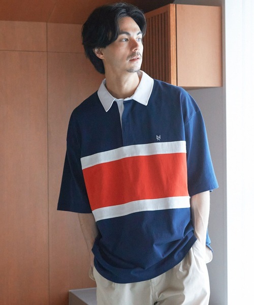 niko and...(ニコアンド)の「切り替えラガーTシャツ(Tシャツ/カットソー・メンズ・ネイビー/グリーン/スモーク・LARGE/MEDIUM)」の1枚目の写真