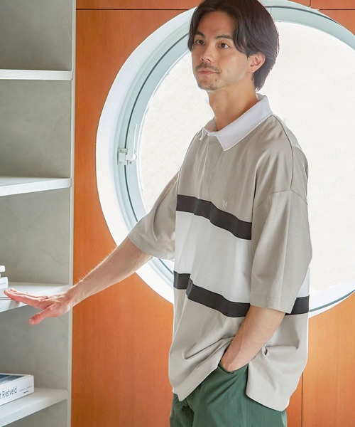 niko and...(ニコアンド)の「切り替えラガーTシャツ(Tシャツ/カットソー・メンズ・ネイビー/グリーン/スモーク・LARGE/MEDIUM)」の3枚目の写真