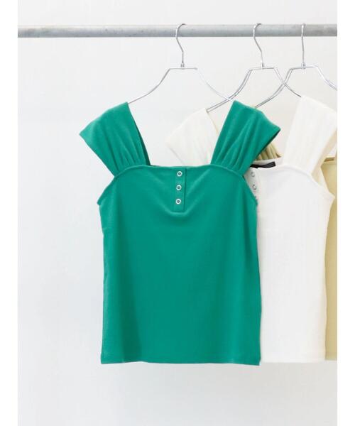 Sugar spoon(シュガースプーン)の「・SUGAR SPOON リブフレンチタンク(タンクトップ・レディース・ブラック/イエロー/グリーン/オフホワイト・FREE)」の6枚目の写真