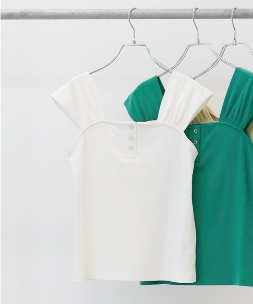 Sugar spoon(シュガースプーン)の「・SUGAR SPOON リブフレンチタンク(タンクトップ・レディース・ブラック/イエロー/グリーン/オフホワイト・FREE)」の2枚目の写真