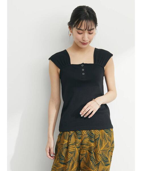 Sugar spoon(シュガースプーン)の「・SUGAR SPOON リブフレンチタンク(タンクトップ・レディース・ブラック/イエロー/グリーン/オフホワイト・FREE)」の3枚目の写真