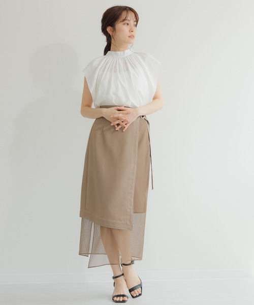 LADYMADE（レディメイド）の「2WAYギャザーボウタイブラウス（シャツ/ブラウス・レディース・オフホワイト/ブルー/モカ/ブラック・FREE）」の5枚目の写真